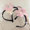 Silver Pink Flower Baessi Hair Clip & Headband (Chuseok Kids Collection)