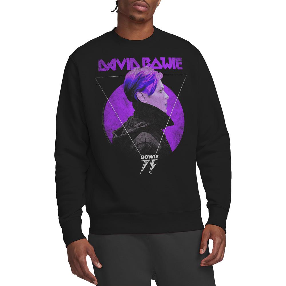 David Bowie Unisex Adult 75 Side Profile Logo Sweatshirt