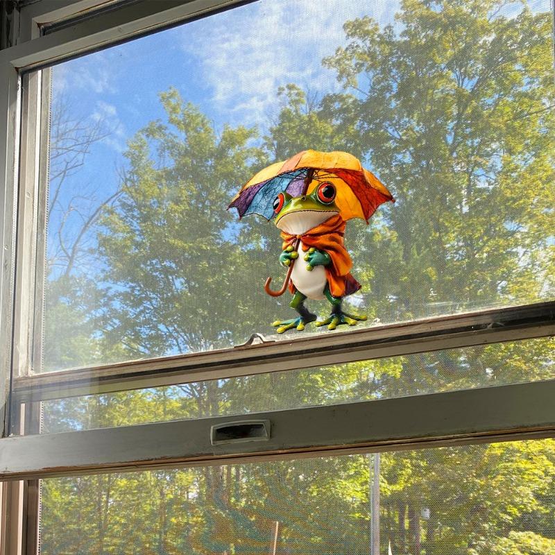 Fun-JD085 Creative Painted Frog Glass Window Beautification and Decoration Electrostatic Uv Window Sticker