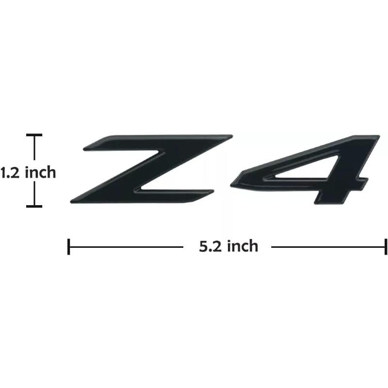 1Pc Z4 3D Letter Trunk Badge Rear Car Emblem Sticker Decal (Gloss Black)
