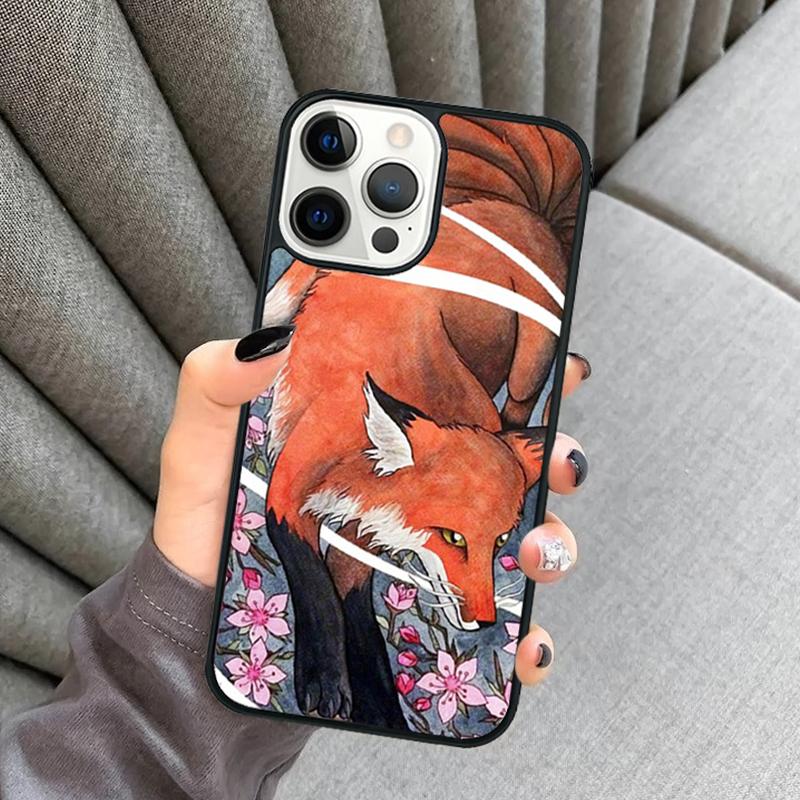 Japanese Style Fox Phone Case For iPhone 17 Air 16 16e 15 13 14 Pro Max 11 12 Plus 2022 MAX Shell Cover coque