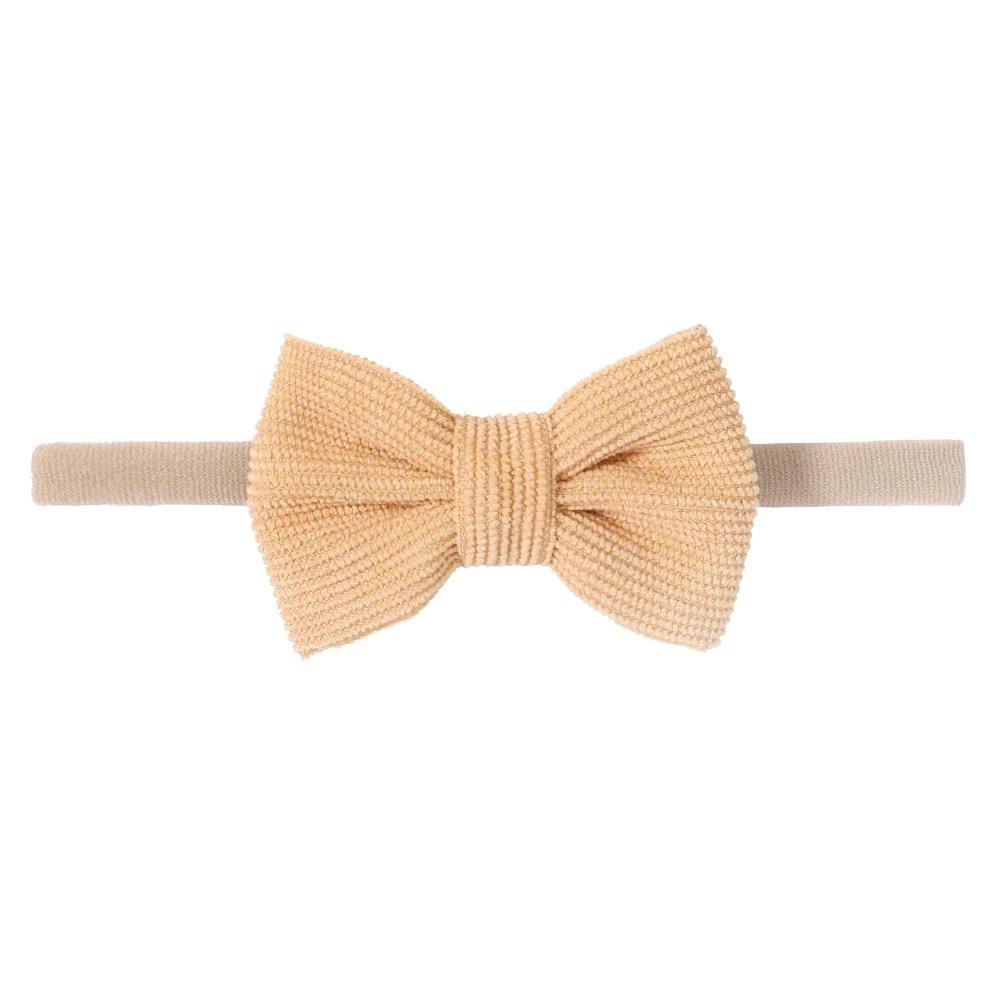 Solid Color Kids Bows Headband for Baby Girl Cute Handmade Knitted Bowknot Children Hair Ties Headwear Hair Accessory
