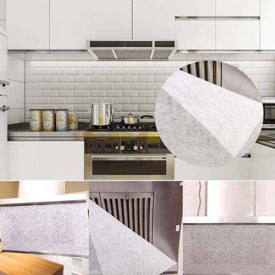 2Pcs Range Paper Oil Hood Grease Filter Stopper Absorbent Dirt Kitchen Appliance