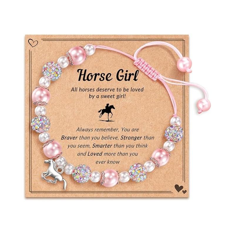 JYL TS Bracelet  Horse Pendant Soft Clay Adjustable Enhances Freedom & Fortune
