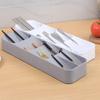 5-Compartment Cutlery Box Flatware Holder with Drainage Kitchen Utensil Drawer Organizer Cutlery Holder for Spoons Knives Forks