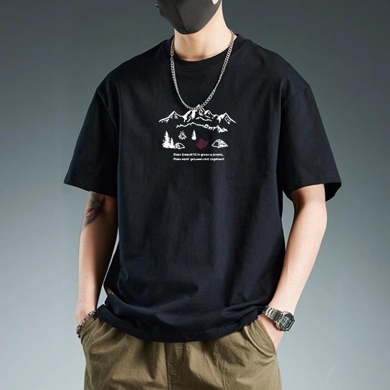 Cotton Short Sleeve T Shirt Fashion All Match Breathable Summer Sport T-shirt Men Top