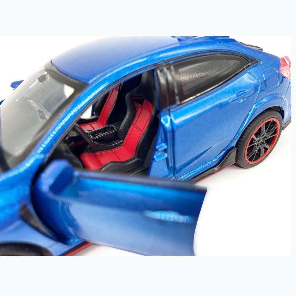 1:32 Scale 2017 Honda Civic Type-R Diecast Model Car Toy with Doors Open Light and Sound for Kids Boys Girls Adults Men Collection
