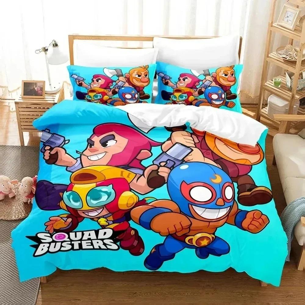 3D Print Cartoon Squad Busters Bedding Set Single Twin Full Queen King Size Bed Set Adult Kid Bedroom Down Duvet Cover Pillowcas