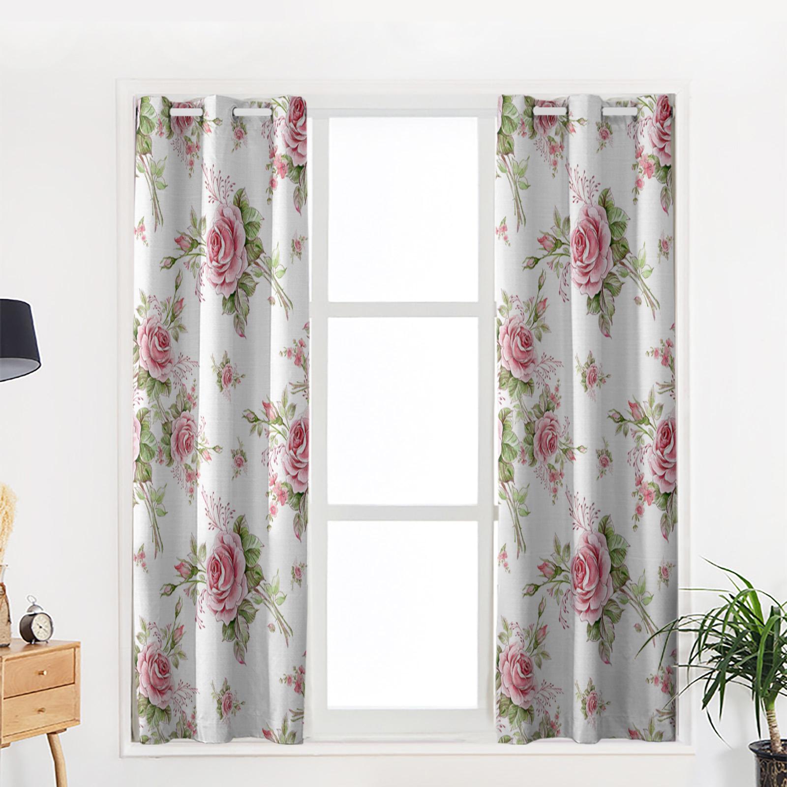 Розовая Роза Романтические Оконные Шторы Кухонные Шторы Панель Домашний Декор Шторы — фото 5
