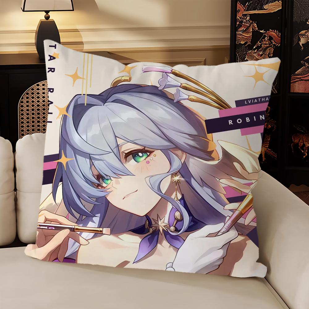 Game Honkai Star Rail Robin Pillow Case Sofa Living Room Bedroom Headboard Backrest Cushion Square Cushion Nap Time