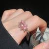 Elegant Diamond Inlaid Oval Geometric Open Ring - Minimalist Luxury Jewelry for Women