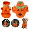 Halloween Cute Warm Pumpkin Dog Costume Breathable Orange Dog Hoodie Pet Festival Costume Clothes