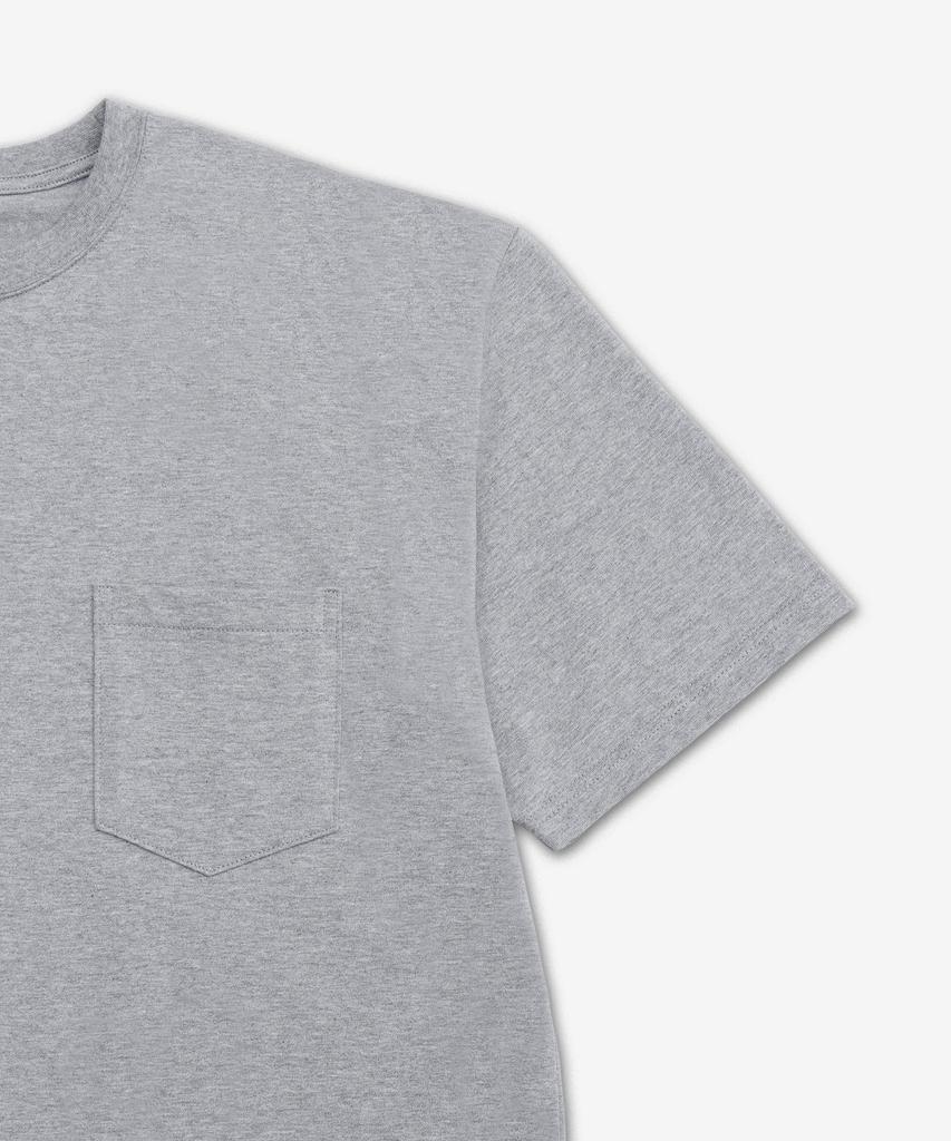 Oeoseullou Study Cotton Pocket Short Sleeve T-Shirt - Heather Gray / 030017N64