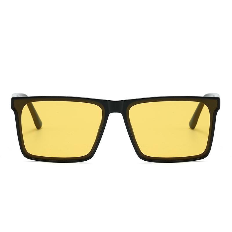 Gm Square Simple Thick Frame Sunglasses Yellow Men'S And Women'S Trendy Brand Retro High-End Sunglasses