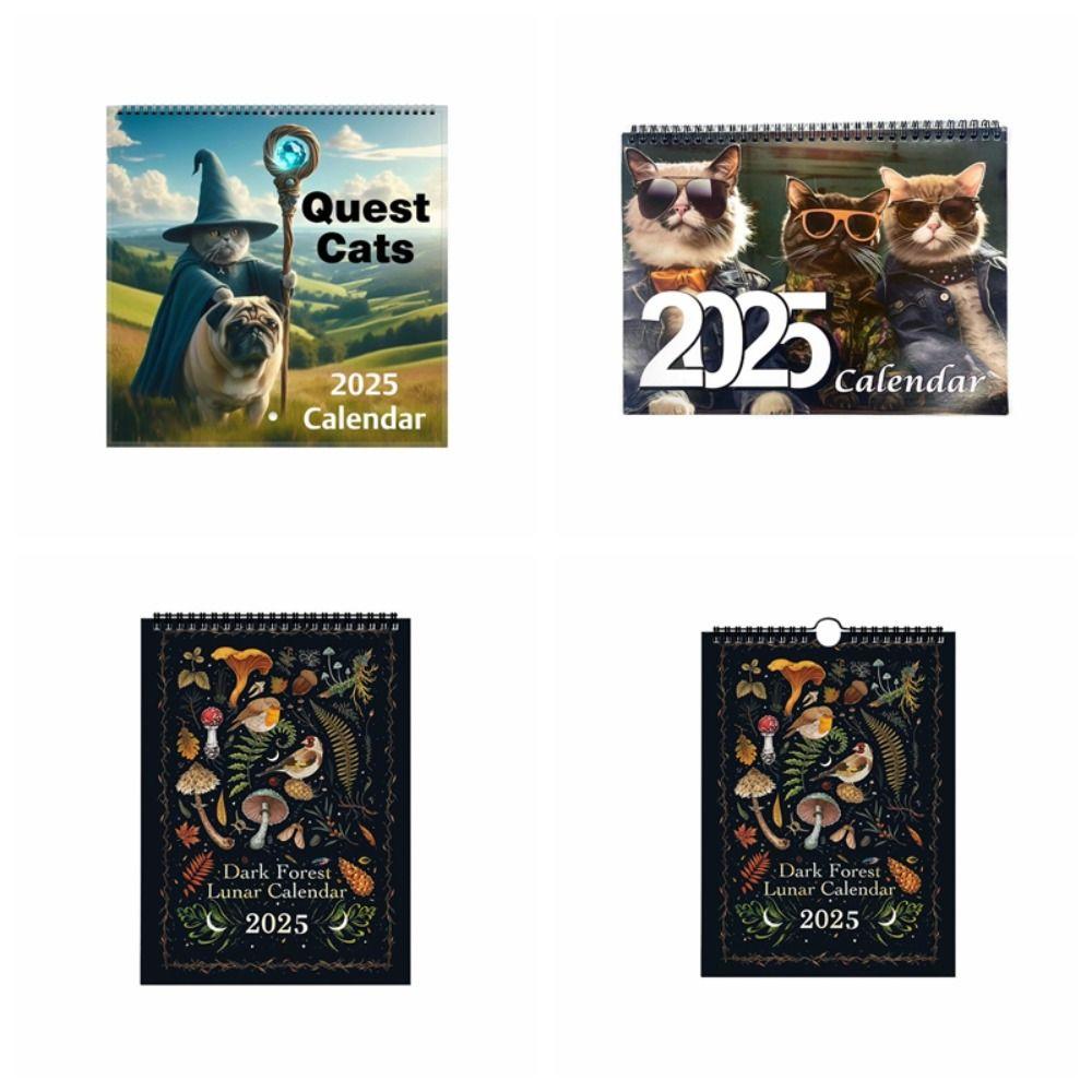 Original Illustrations Cartoon Cat Calendar Medieval Hanging Wall Calendary  Family Office Supplies