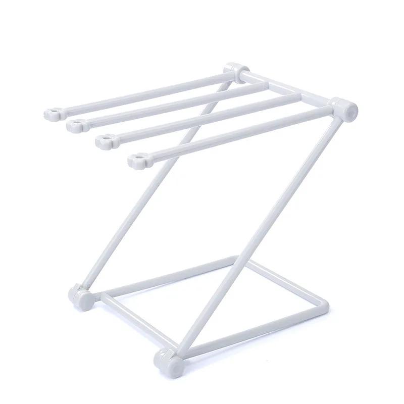 Estante Plegable para Paños de Cocina de Plástico Estante de Almacenamiento para Trapos Vertical de Escritorio Estante Escurridor para Paños de Platos Suministros de Cocina Multifunción