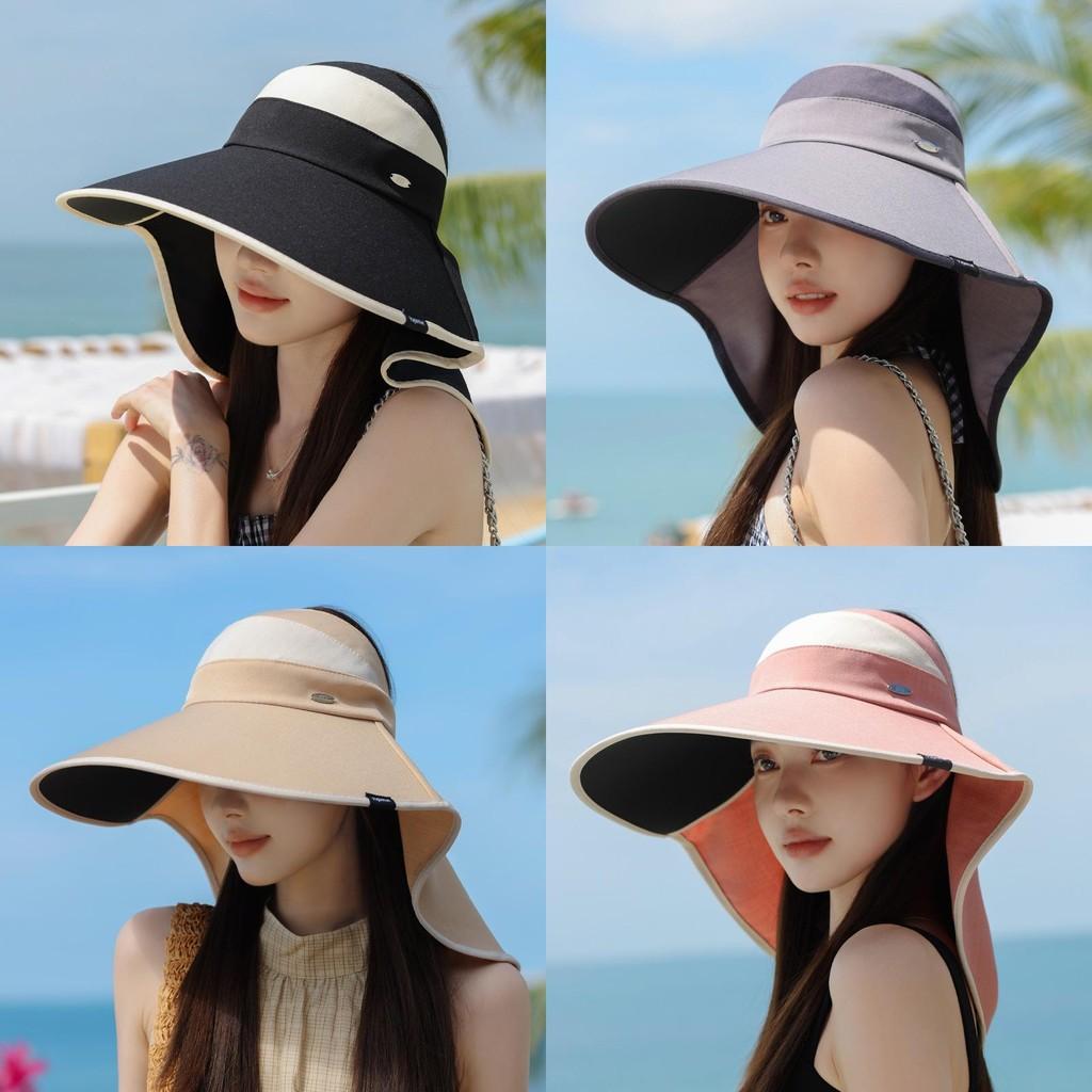 Polyester Wide Brim Sun Hat For Women With Neck Guard Summer Uv Protection Outdoor Casual