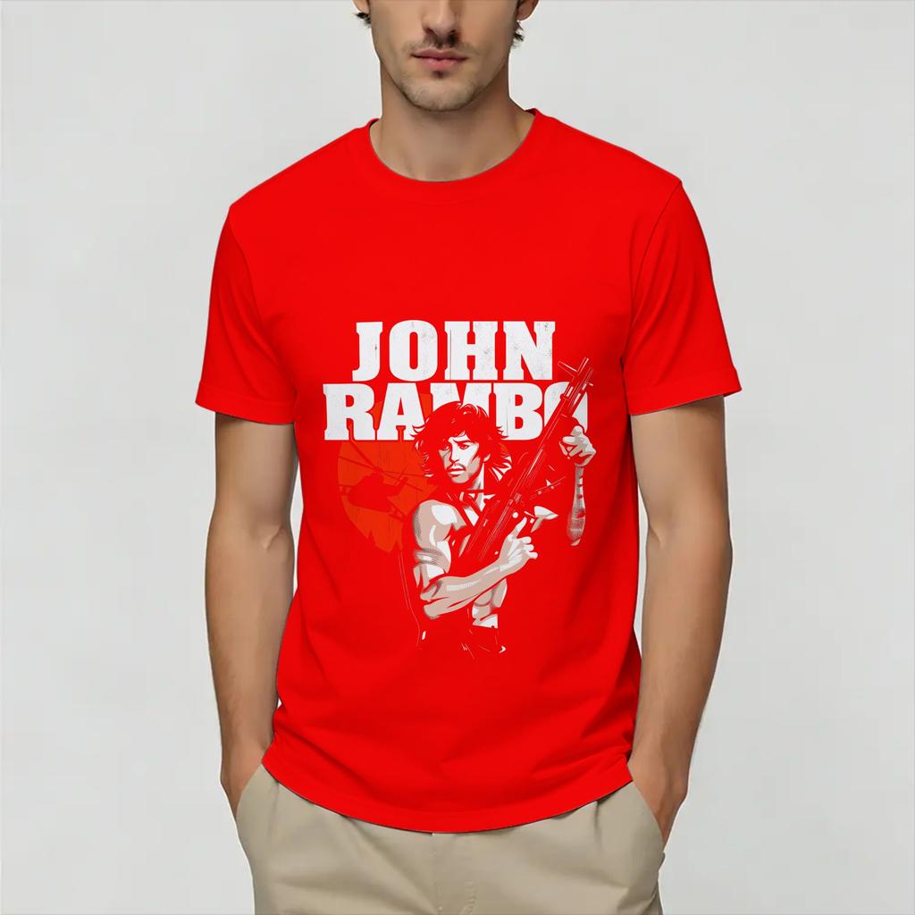 John Rambos Unisexs T Shirt Amazing Tee Shirt Short Sleeve Round Collar Tshirts 100 Cotton Graphic Clothes