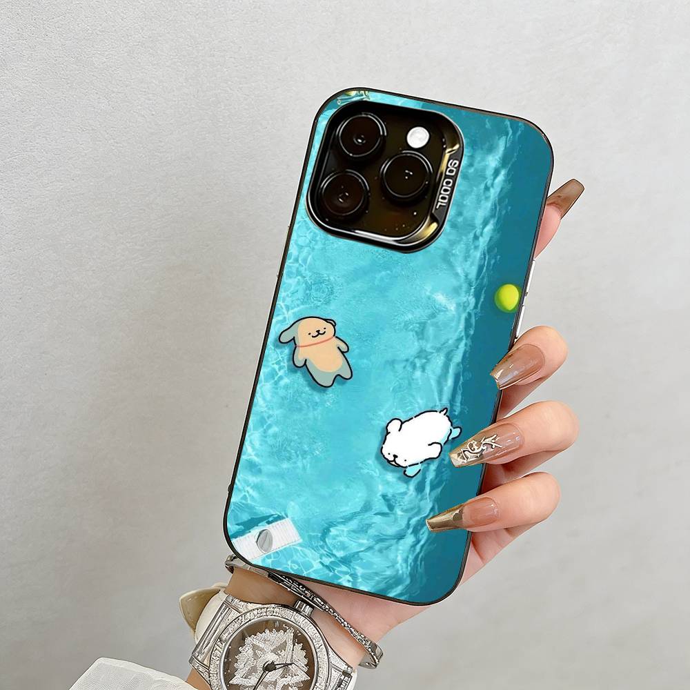 Beautiful cartoon Phone Case For iPhone 17,16,15,14,13,12,11 Plus,Pro Max,XS,Colorful Silver Phone case Funda Cover