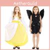 Delightful Little Angel Costume For Girls In Polyester Fabric For Halloween Celebrations