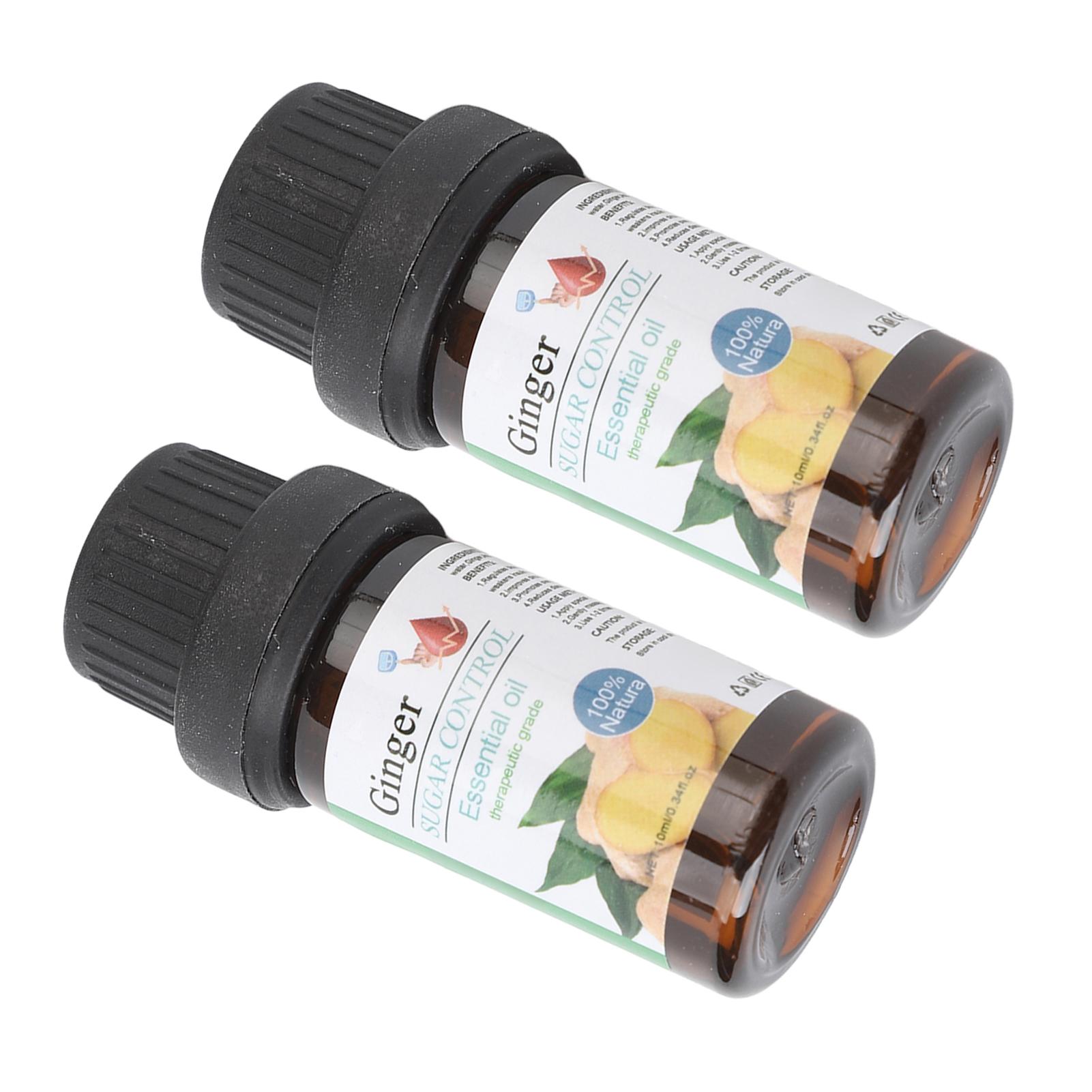

2pcs 10ml Ginger Sugar Control Essential Oil Herbal Extract Blood Sugar Regulate Essential Oil for Health Care