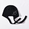 Autumn and winter new embroidered ear protector with diamond, warm wool hat, angora rabbit hair knitted hat