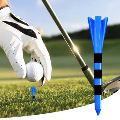 10 Uds. Tees de Golf diseño de cinco cabezas profesional Reduce la fricción alfileres de servicio 70mm/83mm camisetas cortas de plástico coloridas practican la pelota de Golf de entrenamiento
