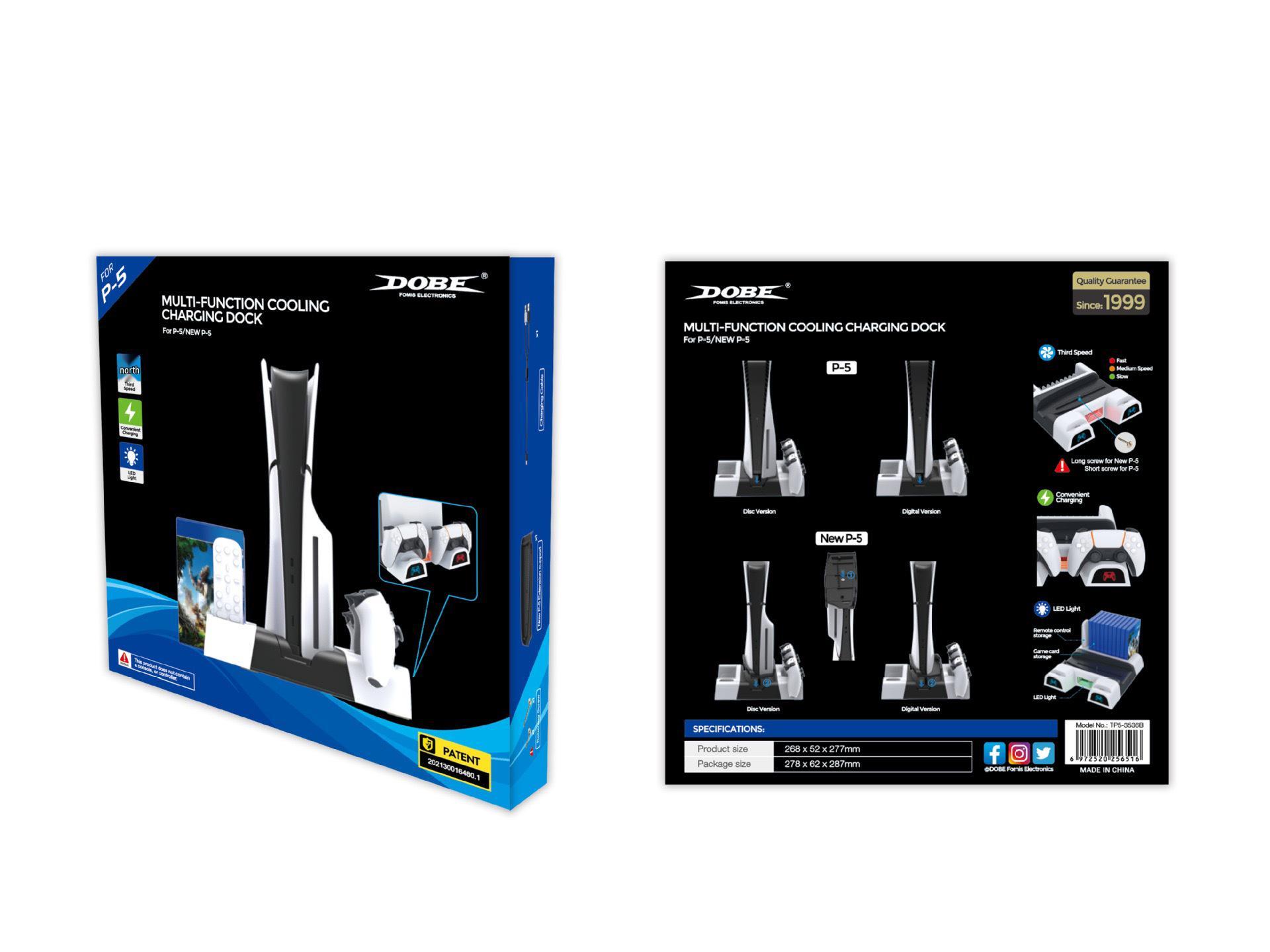 

Консоль PS5 Slim с базой с подсветкой, кулером, зарядным устройством для двух контроллеров и стойкой для хранения дисков белый