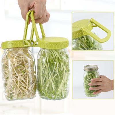 Sprout Lids with Stand Wide Mouth Jar Sprouting Lids Bean Sprouts Grow Kit Jar Lid Brackets for Sprouting