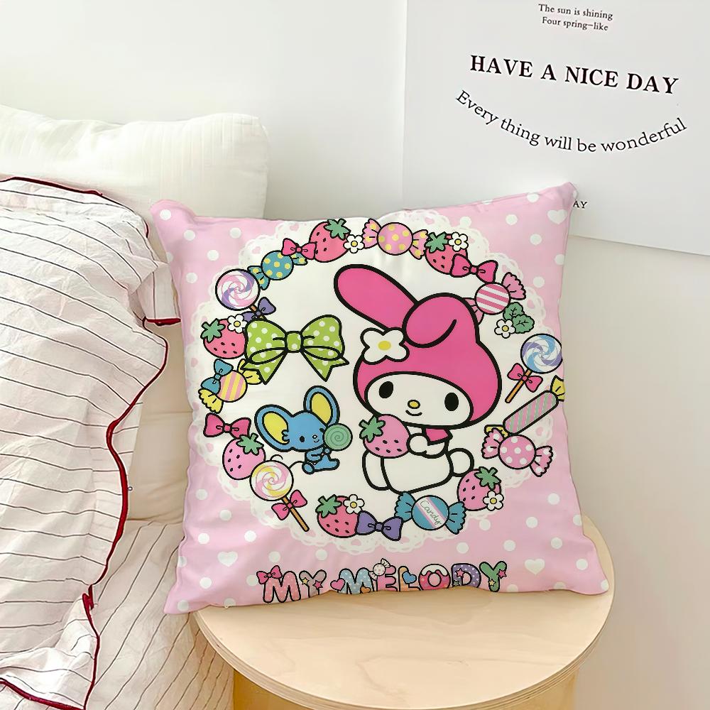 Cartoon Cute Art Pink Kawaii My M-Melody Sro Comfort Soft Hogar Pillowcase For Sofa Living Room Bed Home Decor Protective Covers