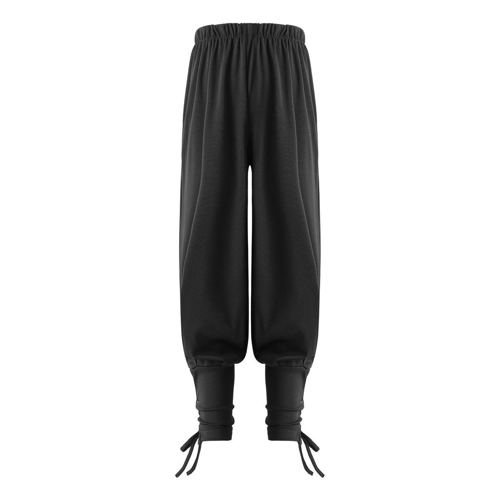 Pantaloni da Pirata per Ragazzi Medievali con Fascia alla Caviglia Costume Rinascimentale Vichingo Pantaloni Halloween Gotico Outfit a Strisce