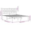 VidaXL Metal Bed Frame with White Headboard 160x200 Cm 355711