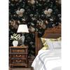 Floralplus Black Floral Wallpaper Peel and Stick Floral Wallpaper for Bathroom Removable Renter Friendly Wallpapers for Bedroom Vintage Flower
