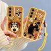KEYSION Shockproof Case for Samsung S25 FE 5G with Lanyard Soft Silicone Cute 3D Cartoon Doll Phone Back Cover for Galaxy S25 FE