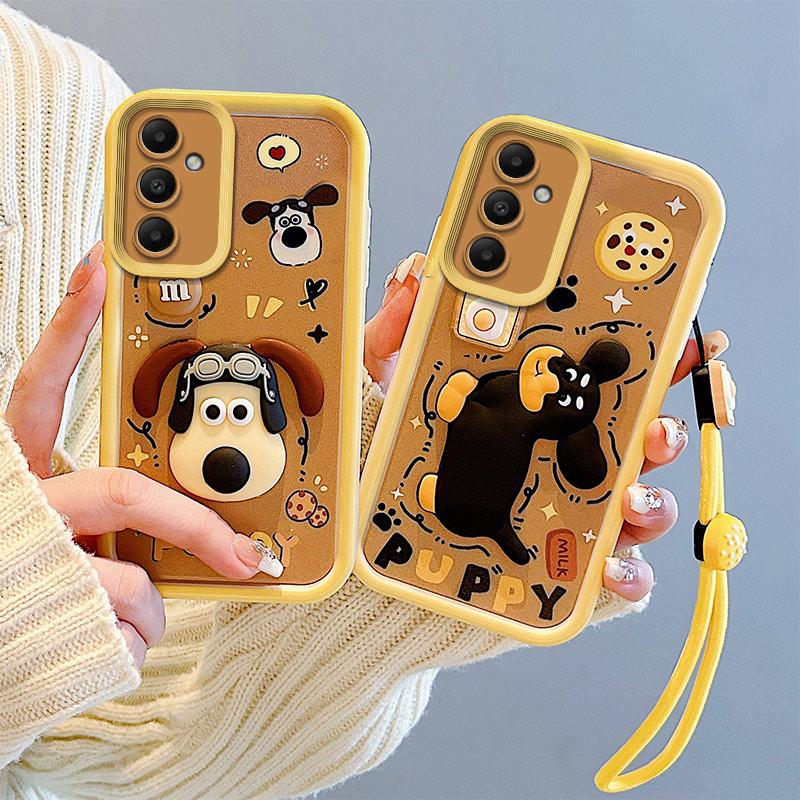 KEYSION Shockproof Case for Samsung S25 FE 5G with Lanyard Soft Silicone Cute 3D Cartoon Doll Phone Back Cover for Galaxy S25 FE