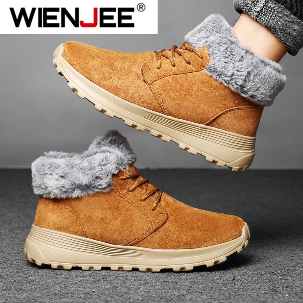 Winter Warm Men Boots New Casual Comfortable Durable Men Hiking Shoes Outdoor Big Size Leather Non-Slip Male High Top Snow Boots