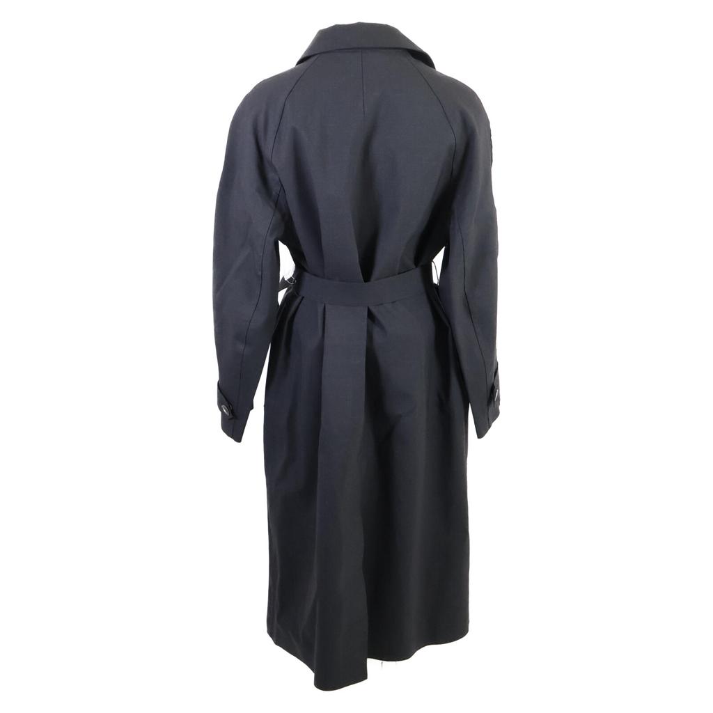 HERMES [Domestic regular] MACKINTOSH made Margiela period belted rubberized coat ME blackUsed