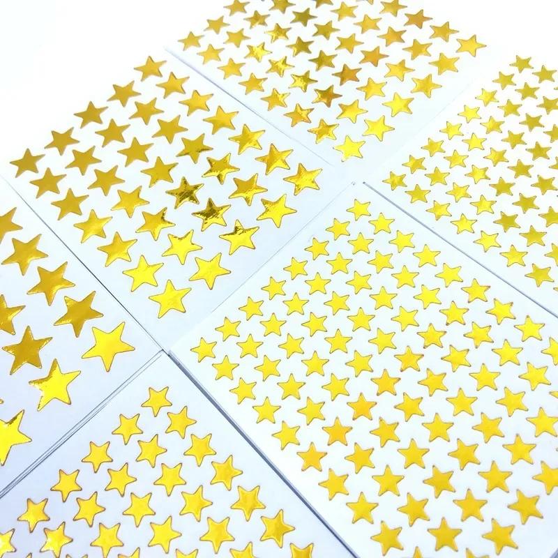 10sheets/bag Gold Star Sticker Stamping Five Pointed Star Sticker Reward Sticker Teacher Praise Label