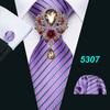 Rote schwarze Herrenkrawatte mit Brosche, 6 formelle Seidenkrawatten, Einstecktuch, Manschettenknöpfe, Jacquard-Krawatten-Set, Barry.Wang
