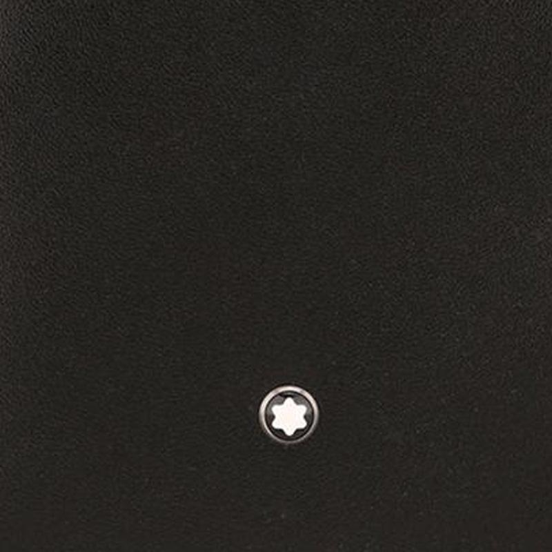Montblanc Meisterstück Logo Stella Bianca Esagonale Portafoglio Semplice Classico in Pelle Portafoglio Uomo Nero 108945