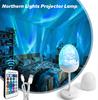 Wiederaufladbares Nachtlicht mit RGB-Meereswellenprojektor, Tischlampe mit Wasserwellen für Badezimmer, Badewanne, Schlafzimmer