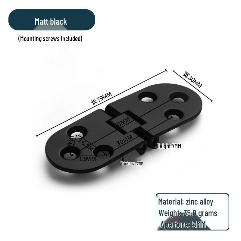 Zinc Alloy 180° Invisible Folding Table Hinge for Flip-Top Dining Tables
