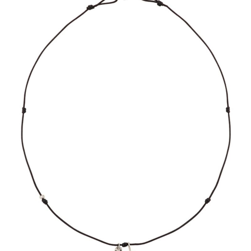 FINDELISE The Cross Black Silk Necklace