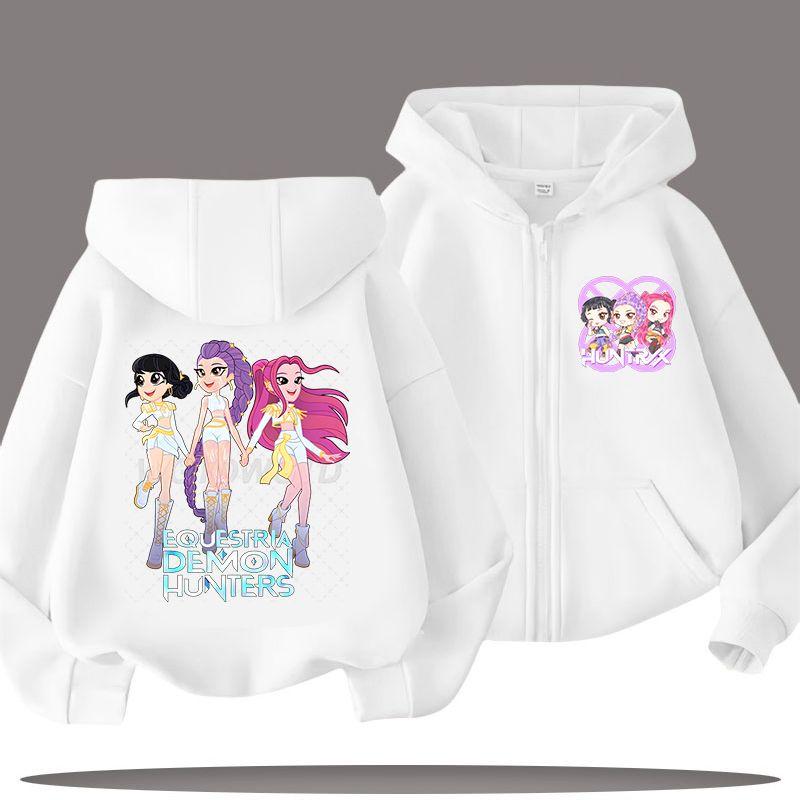 KPop Demon Hunters Zipper Hoodies for Boys and Girls, Children's Fashion Sweatshirts