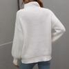 IHUASU Autumn and Winter Solid Colour Pullover Loose Women's High Neck Sweater
