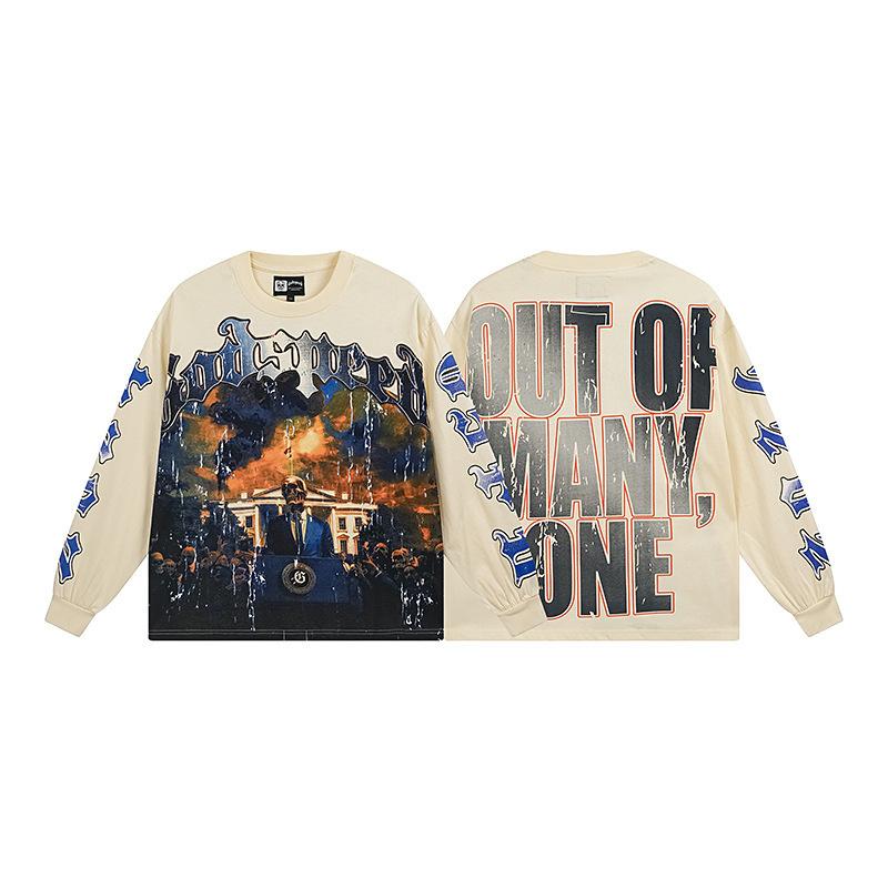 odspeedss autumn and winter new direct injection printing wash water retro pure cotton hip hop beauty trend hoodie sweater