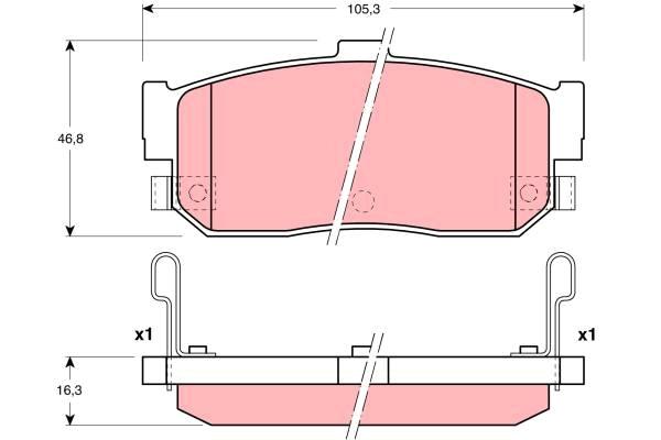 Trw Brake Pads Gdb3181 Rozmiar 016