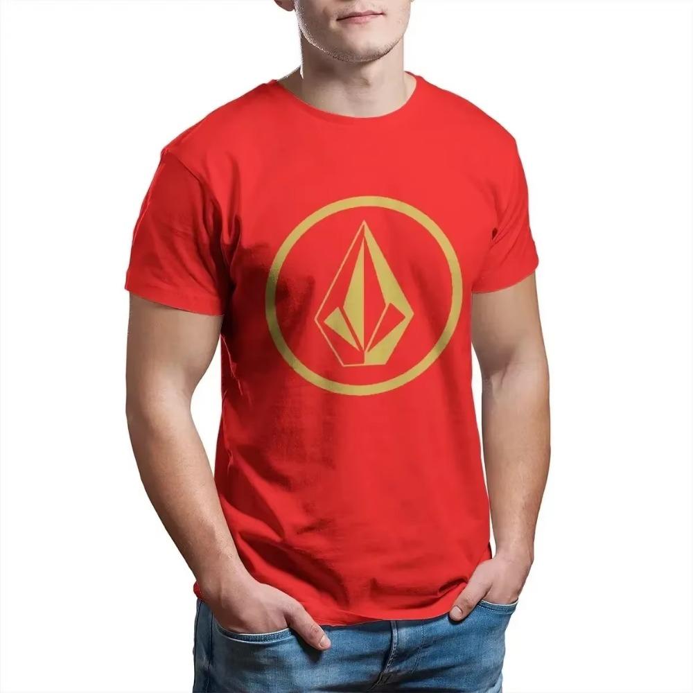 Men's Simple Gold Logo T Shirts  Cotton Clothes Funny Short Sleeve Crewneck Tee Shirt New Arrival T-Shirts