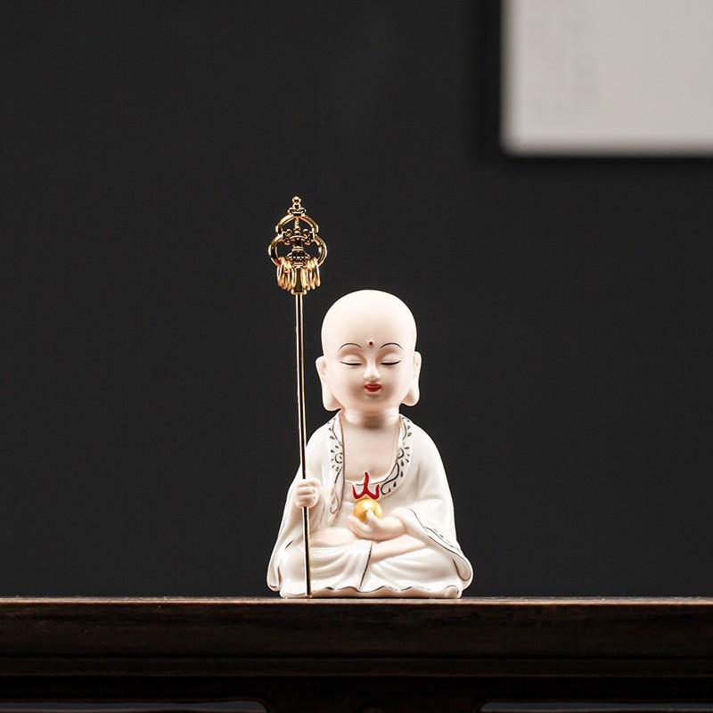 

Ceramics Ksitigarbha King Bodhisattva Statue -Zen Buddha High grade Home Room Office Feng Shui Decoration Figure Statue
