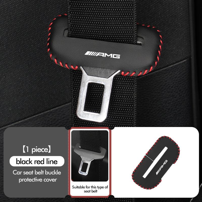 BTY4 Car Seat Belt Buckle Protector Cover Anti-Scratch Accessories For Mercedes Benz AMG W204 W205 W203 W211 W201 W210 W108 W124 W126